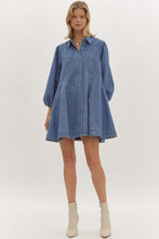 Load image into Gallery viewer, Come on Home Long Sleeve Denim Dress