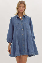 Load image into Gallery viewer, Come on Home Long Sleeve Denim Dress