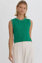 Load image into Gallery viewer, Head &amp; Heart Pearl Embellished Top Green