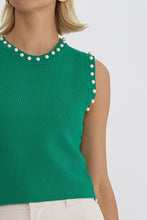 Load image into Gallery viewer, Head &amp; Heart Pearl Embellished Top Green