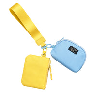 Lulu Mac Double Pouch Wristlet in Butter/Lt Blue