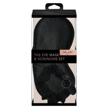 Load image into Gallery viewer, Kitsch Satin Eyemask &amp; Sleep Scrunchie Set Black