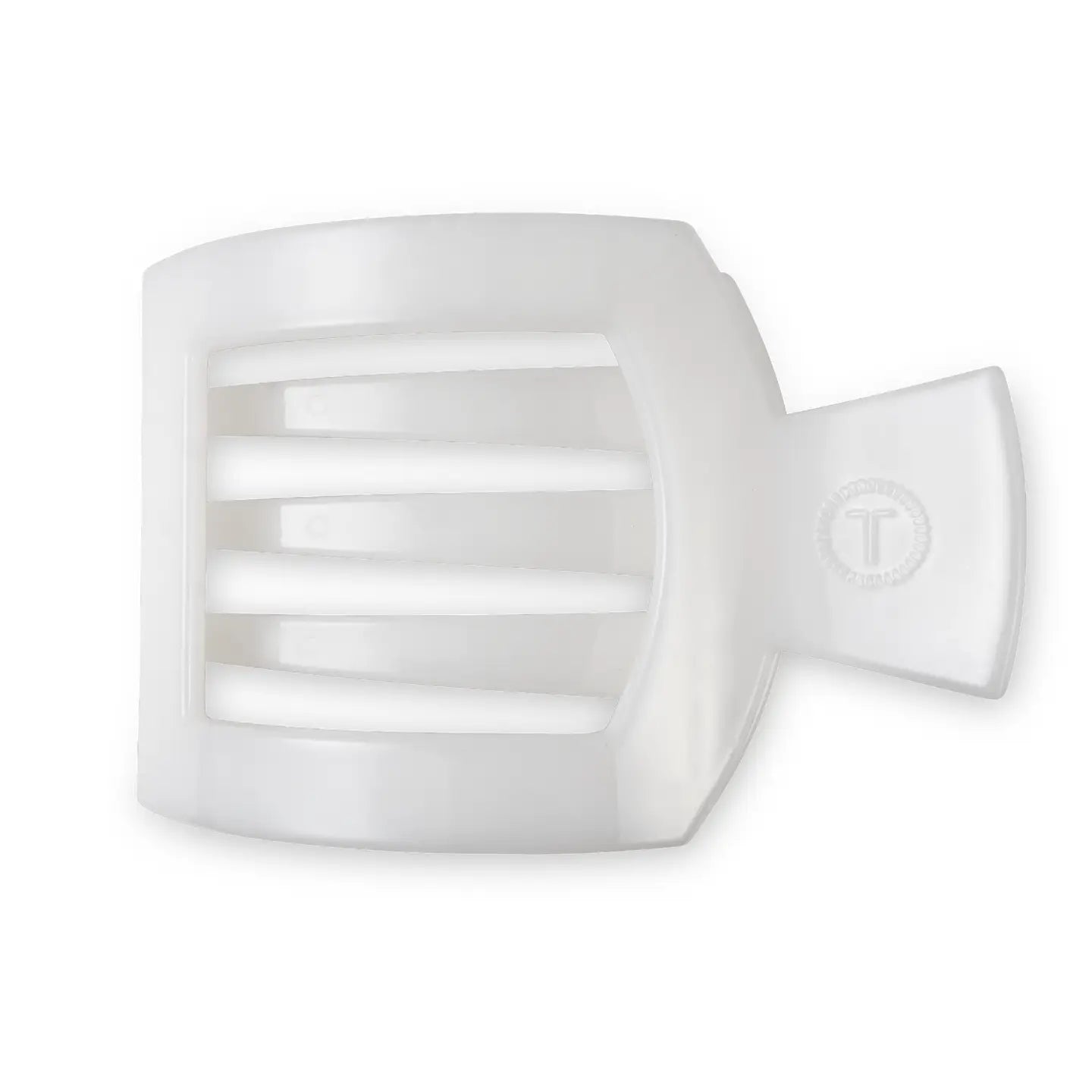 Teleties Large Flat Square Clip Coconut White