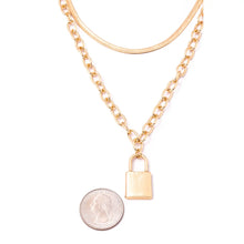 Load image into Gallery viewer, Layered Chain Paddock Pendant Necklace