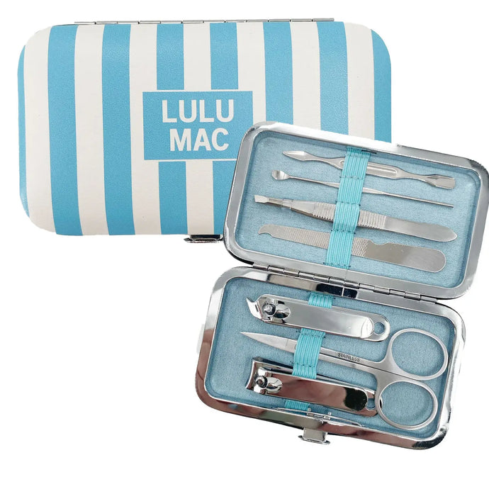 Lulu Mac MSCT Manicure Set in Blue Stripe