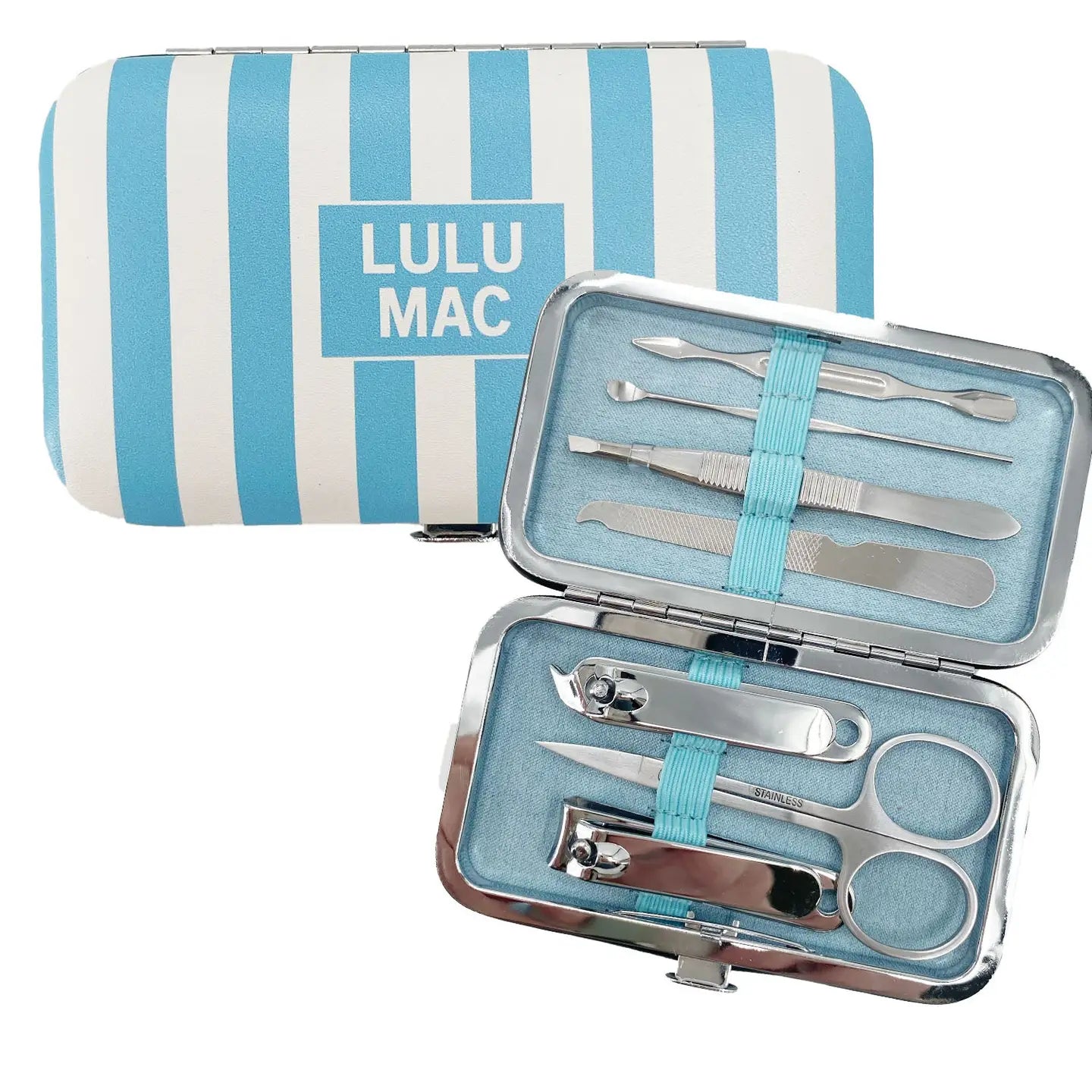 Lulu Mac MSCT Manicure Set in Blue Stripe
