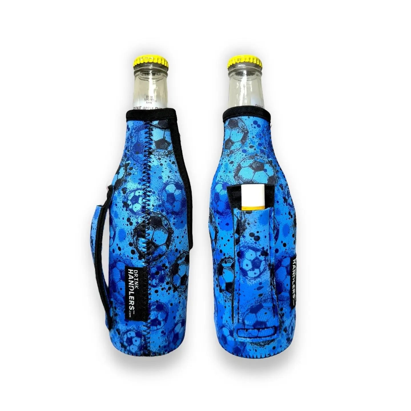 Blue Soccer 12oz Bottleneck Handler