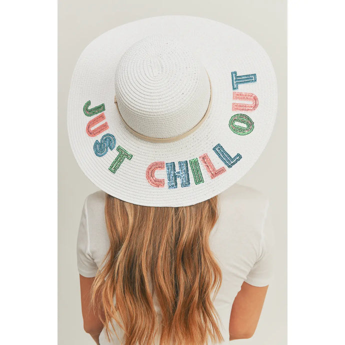 Just Chill Out Braided Floppy Hat White