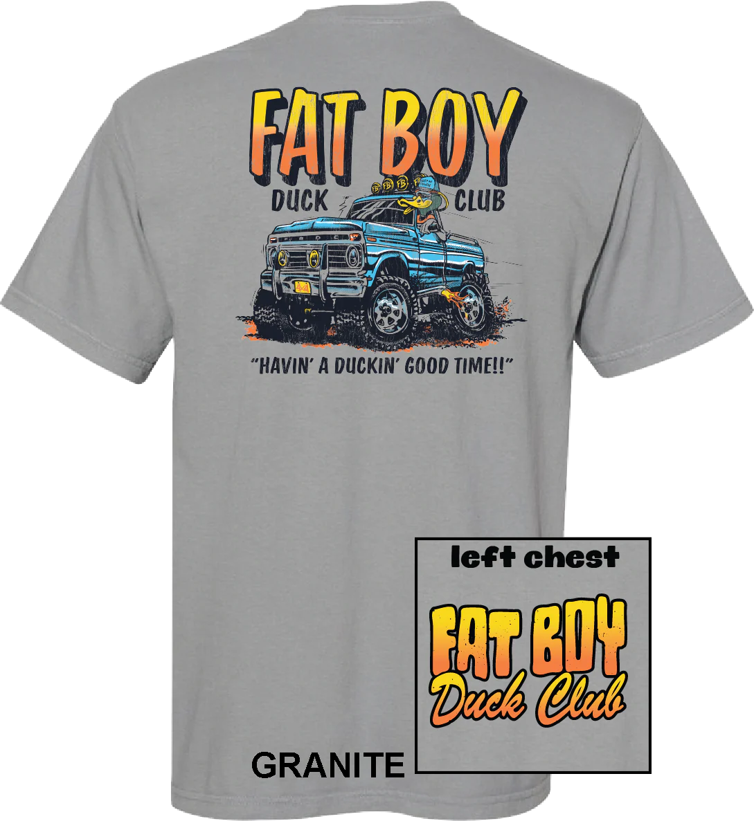 Fat Boy Duck Club Truck SS Tee in Granite
