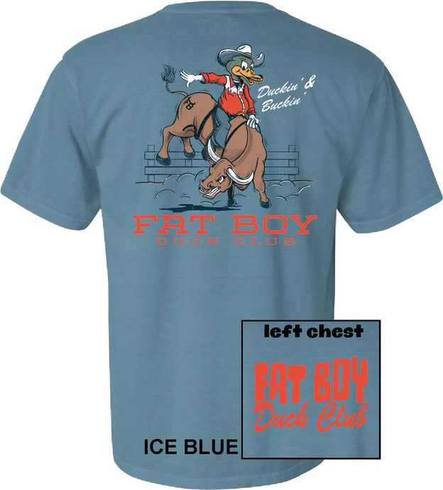 Fat Boy Duck Club Bull SS Tee in Ice Blue