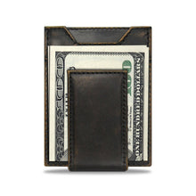 Load image into Gallery viewer, Lab Burnished Leather Magnetic Front Pocket Wallet