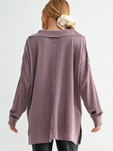Load image into Gallery viewer, Call Me Collared Waffle Knit LS Top