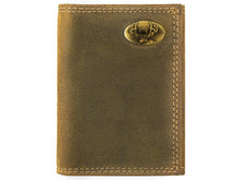 Load image into Gallery viewer, Vintage Tan Brass Buck Trifold Wallet