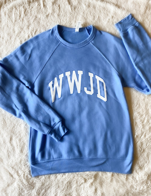 The Addyson Nicole Company WWJD Sweatshirt Car. Blue