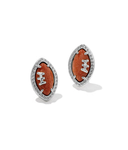 Kendra Scott Football Silver Stud Earrings