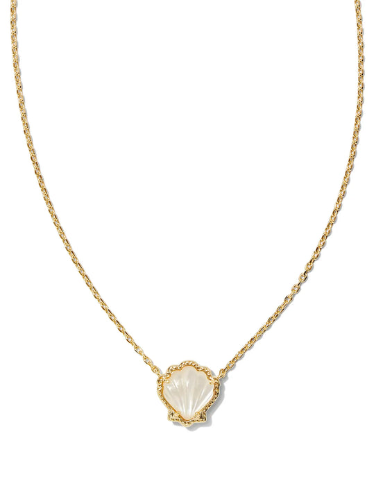 Kendra Scott Brynne Gold Shell Necklace in Gold/Ivory MOP