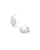 Kendra Scott Silver Cailin White Crystal Single Stone Huggie Earring