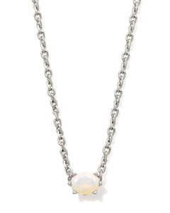 Kendra Scott Silver Cailin Pendant Necklace in Champagne Opal