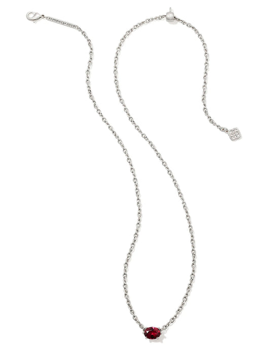 Kendra Scott Silver Cailin Pendant Necklace in Burgundy