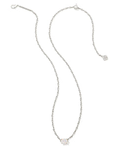 Kendra Scott Silver Cailin Pendant Necklace in Champagne Opal