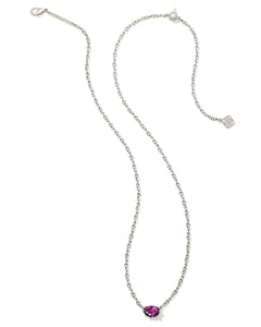 Kendra Scott Silver Cailin Pendant Necklace in Purple Crystal