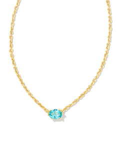 Kendra Scott Gold Cailin Pendant Necklace in Aqua Crystal