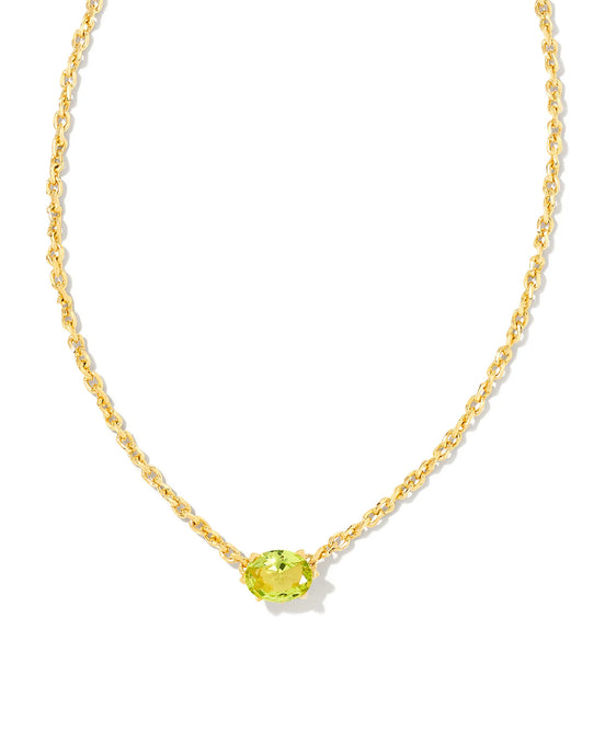 Kendra Scott Gold Cailin Pendant Necklace in Light Green Crystal