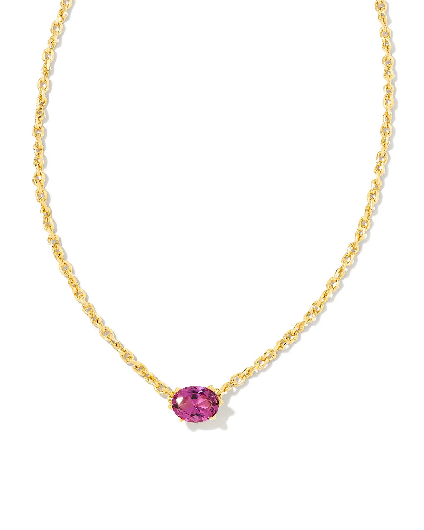 Kendra Scott Gold Cailin Pendant Necklace in Purple Crystal