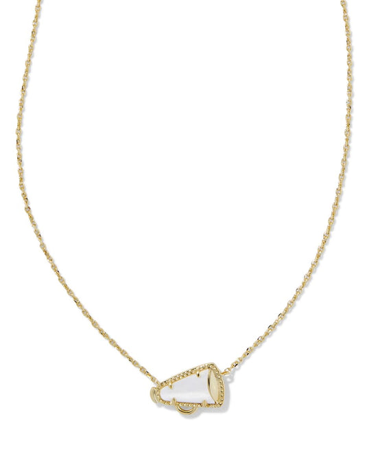 Kendra Scott Gold Cheer Pendant Necklace in White MOP