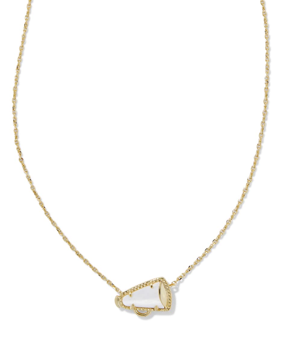 Kendra Scott Gold Cheer Pendant Necklace in White MOP