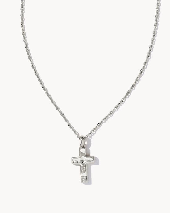 Kendra Scott Cross Pendent Necklace in Silver Metal