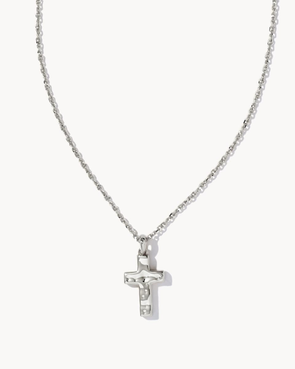 Kendra Scott Cross Pendent Necklace in Silver Metal