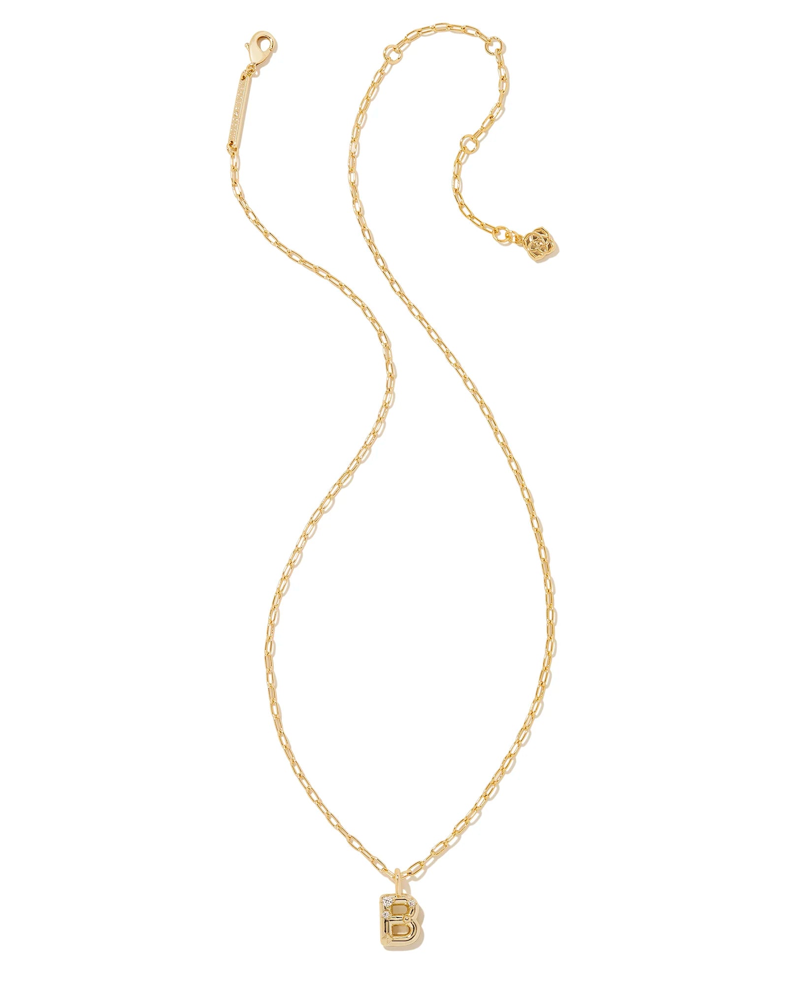 Kendra Scott Crystal Letter J Silver Short Pendant Necklace In White Crystal Plated Brass Metal Rhodium