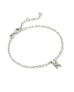 Kendra Scott Crystal Letter Silver Delicate Chain Bracelet