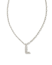 Load image into Gallery viewer, Kendra Scott Silver Crystal Letter Pendant Necklace