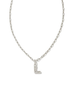 Kendra Scott Silver Crystal Letter Pendant Necklace