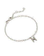 Load image into Gallery viewer, Kendra Scott Crystal Letter Silver Delicate Chain Bracelet