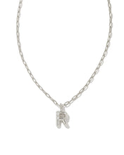 Load image into Gallery viewer, Kendra Scott Silver Crystal Letter Pendant Necklace