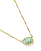 Load image into Gallery viewer, Kendra Scott Daphne Frame Pendant Necklace in Gold/Teal Amazonite