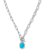 Load image into Gallery viewer, Kendra Scott Daphne Link Chain Necklace Silver Variegated Turquoise