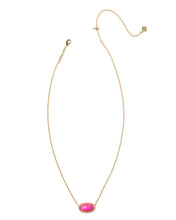 Load image into Gallery viewer, Kendra Scott Elisa Gold Color Burst Frame Short Pendant Necklace in Neon Pink