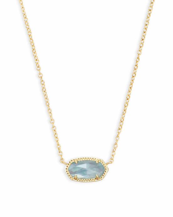 Kendra Scott Elisa Gold Necklace in Light Blue Illusion