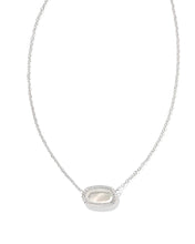 Load image into Gallery viewer, Kendra Scott Silver Elisa Ridge Frame Pendant Necklace Ivory MOP