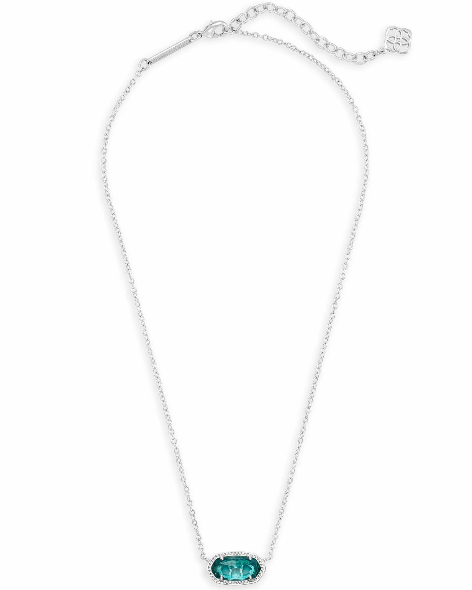 Collana Kendra Scott Elisa Blu Fosforescente - Tono Argento, Nuova Senza Etichette