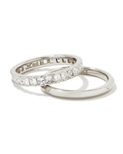 Load image into Gallery viewer, Kendra Scott Ella Silver Ring Set White Crystal