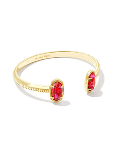 Kendra Scott Elton Cuff Bracelet Gold Red Fuchsia