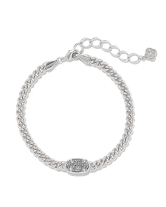 Kendra Scott Grayson Delicate Chain Bracelet Silver Platinum Drusy