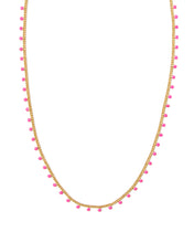 Load image into Gallery viewer, Kendra Scott Kelsey Gold Strand Necklace in Pink Enamel