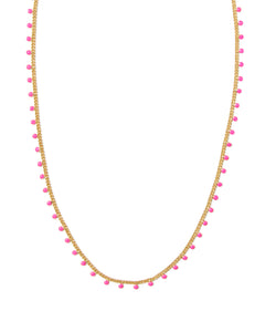 Kendra Scott Kelsey Gold Strand Necklace in Pink Enamel