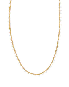 Kendra Scott Kelsey Gold Strand Necklace in White Enamel